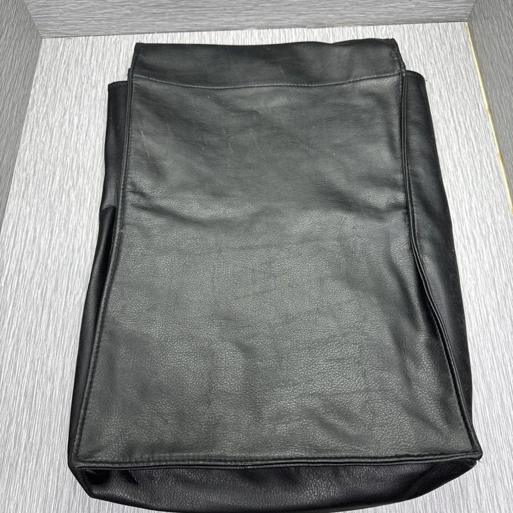 Superfly Black Leather Flap Top Carry Bag Gear Storage Case Travel‎ Tote